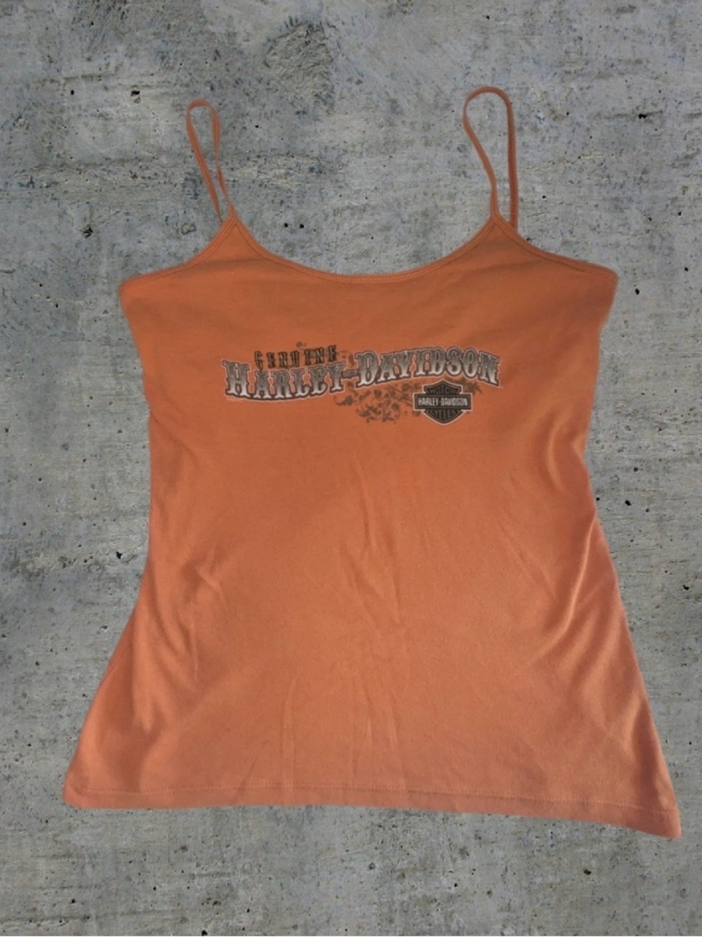 Harley-Davidson Women's Orange Spaghetti Strap Camisole with Logo